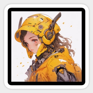 Anime Mech Girl Sticker